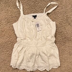 Torrid Cream Eyelet Camisole Top